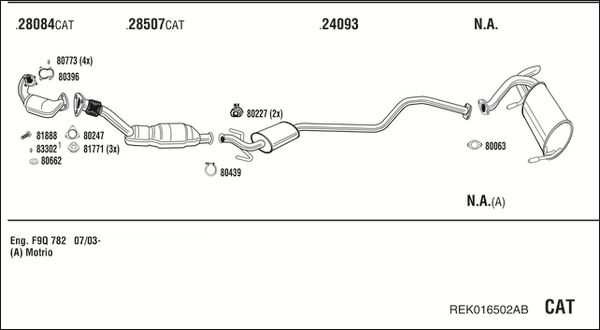 Układ wydechowy WALKER REK016502AB