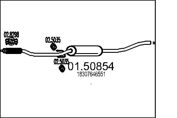 Tłumik środkowy MTS 01.50854