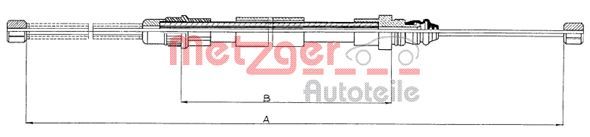 Cięgło, hamulec postojowy METZGER AUTOTEILE 11.6592