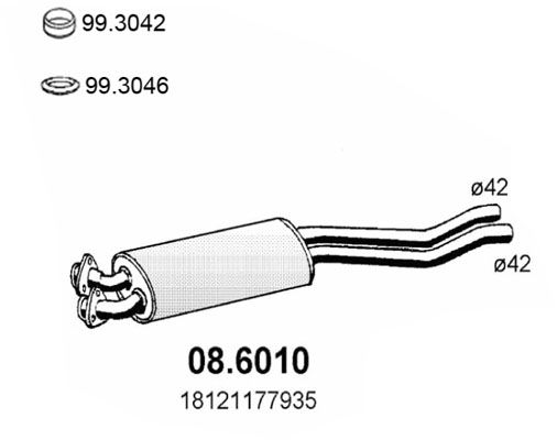 Tłumik środkowy ASSO 08.6010