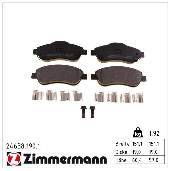 Sada brzdových destiček, kotoučová brzda ZIMMERMANN 24638.190.1