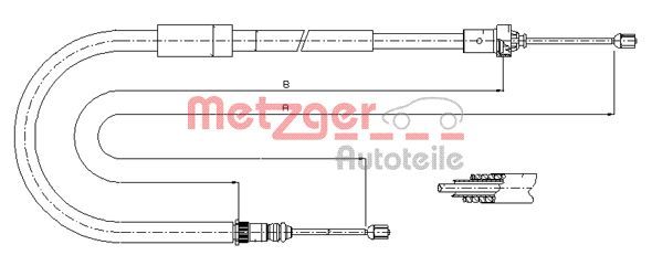 Cięgło, hamulec postojowy METZGER AUTOTEILE 11.6663