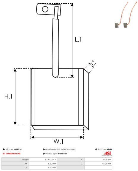 Levně Uhlíkový kartáč, generátor AS-PL OB9038