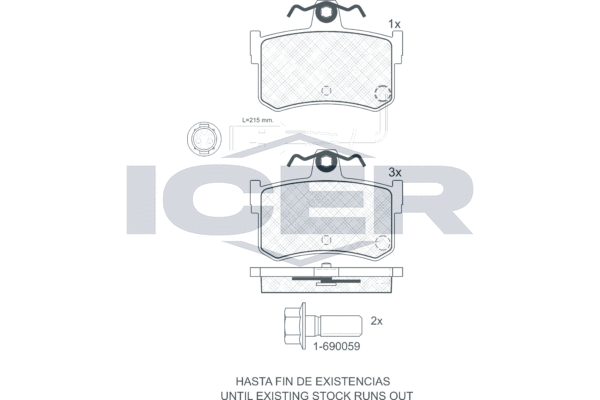Zestaw klocków hamulcowych, hamulce tarczowe ICER 180703-701
