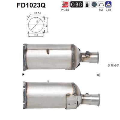 Filtr sadzy / filtr cząstek stałych, układ wydechowy AS FD1023Q