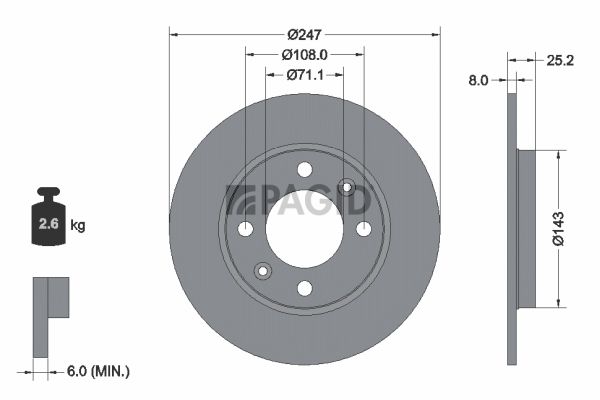 Tarcza hamulcowa PAGID 50610NC