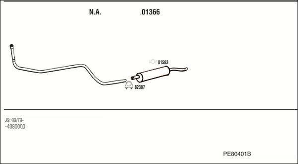 Układ wydechowy WALKER PE80401B