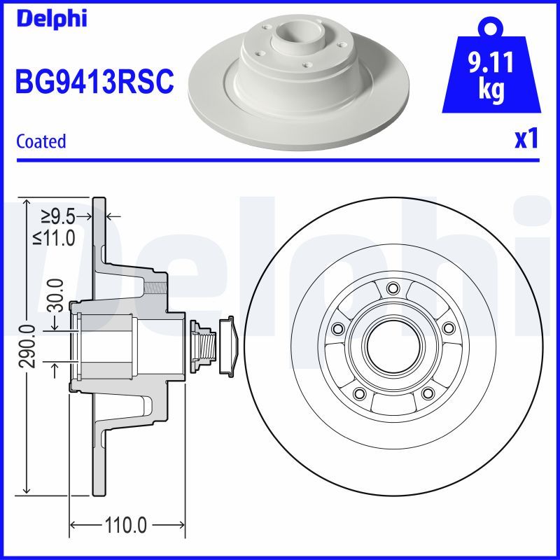 Tarcza hamulcowa DELPHI BG9413RSC