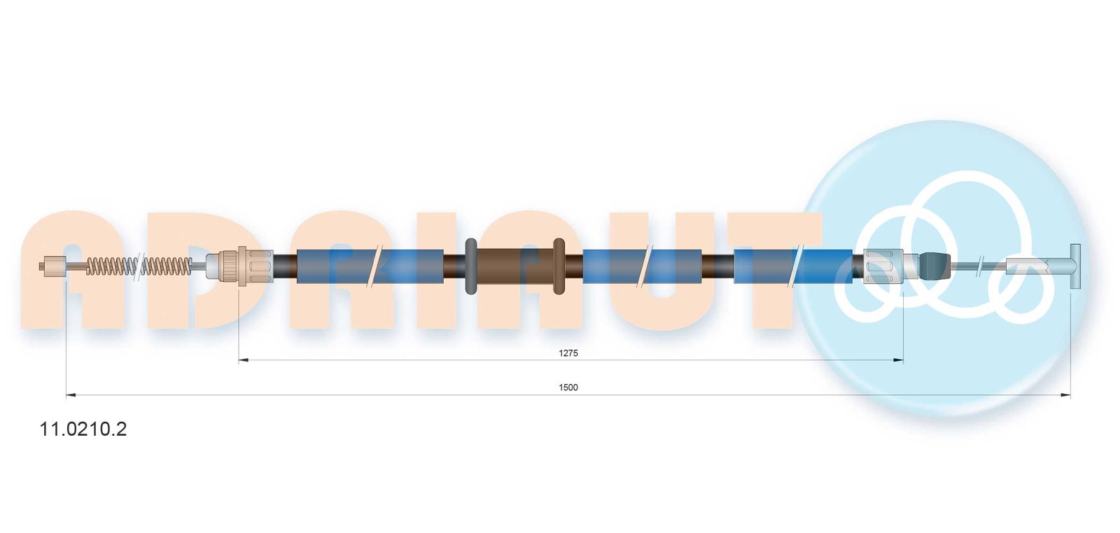 Cablu, frana de parcare ADRIAUTO 11.0210.2