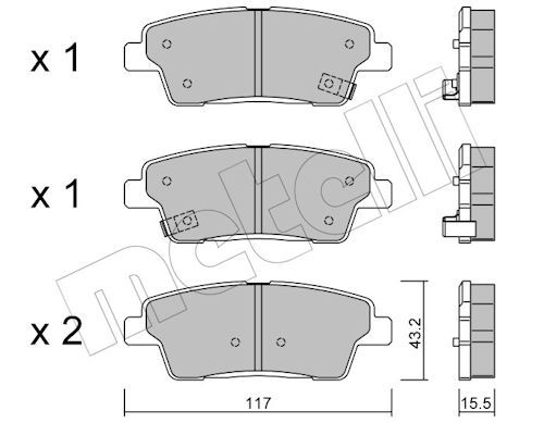 set placute frana,frana disc METELLI 22-1140-0