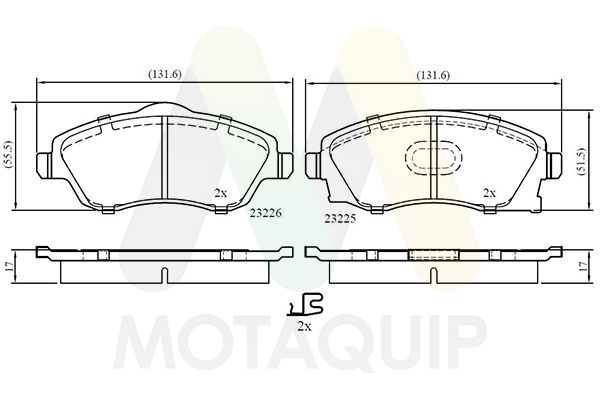set placute frana,frana disc MOTAQUIP LVXL1014