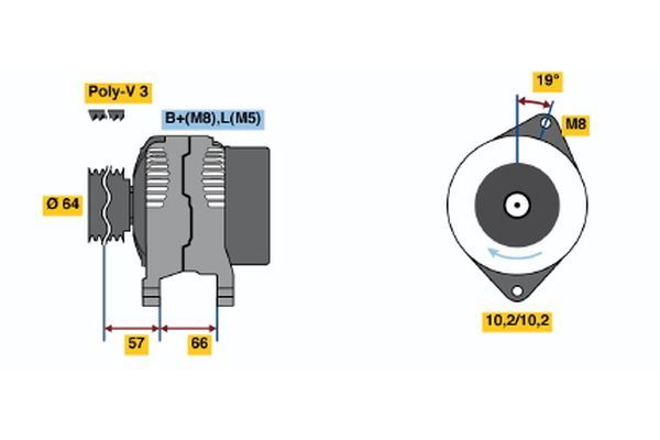 Alternator BOSCH 0 986 045 981