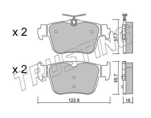 Zestaw klocków hamulcowych, hamulce tarczowe TRUSTING 1317.0