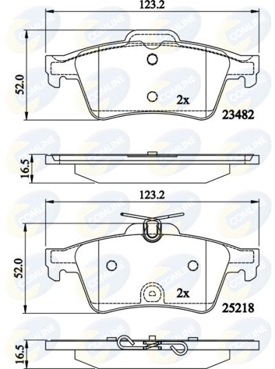 Zestaw klocków hamulcowych, hamulce tarczowe COMLINE CBP02198