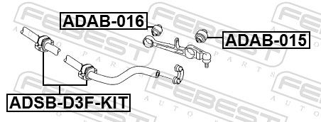 Levně Sada na opravy, uložení stabilizátoru FEBEST ADSB-D3F-KIT