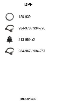 Filtr sadzy / filtr cząstek stałych, układ wydechowy FA1 MD001339