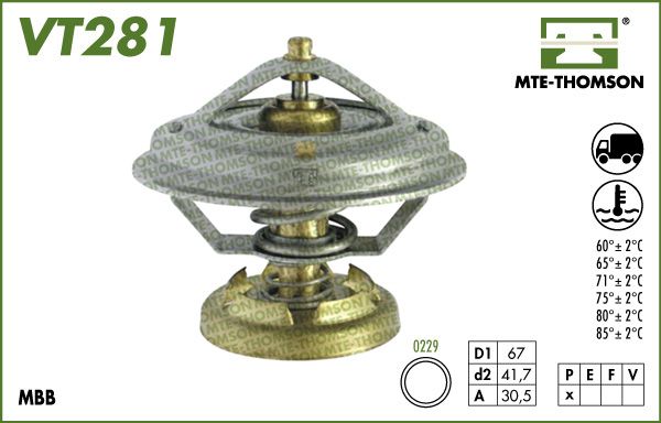 Termostat, środek chłodzący MTE-THOMSON VT281.85