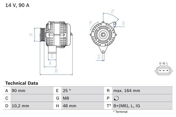 Alternator BOSCH 0 986 084 090