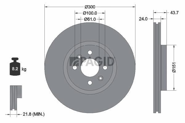 Tarcza hamulcowa PAGID 54495NC