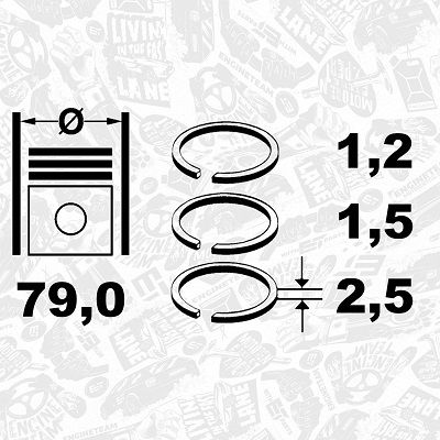 Levně Sada pístních kroužků ET ENGINETEAM R1003400