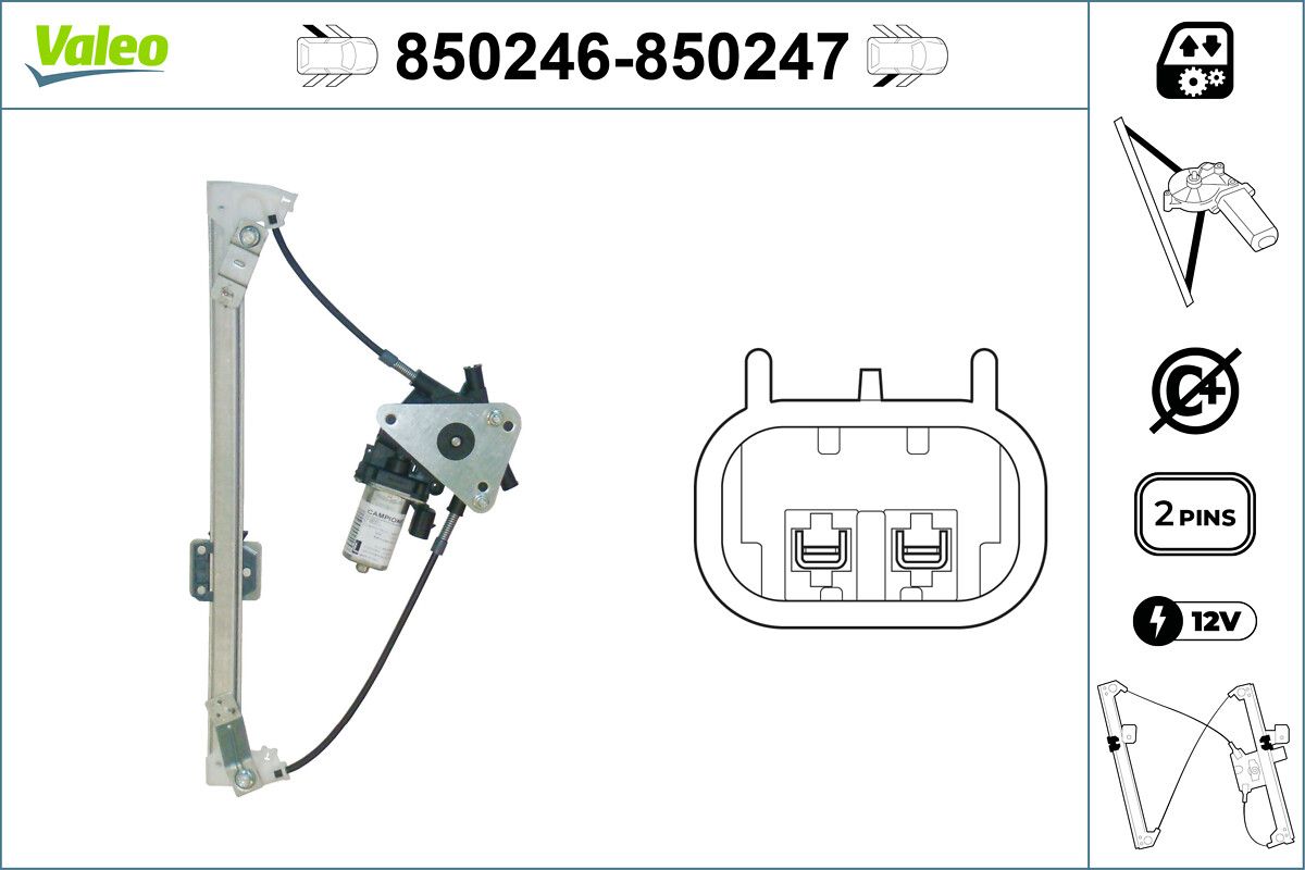 Mecanism actionare geam VALEO 850246