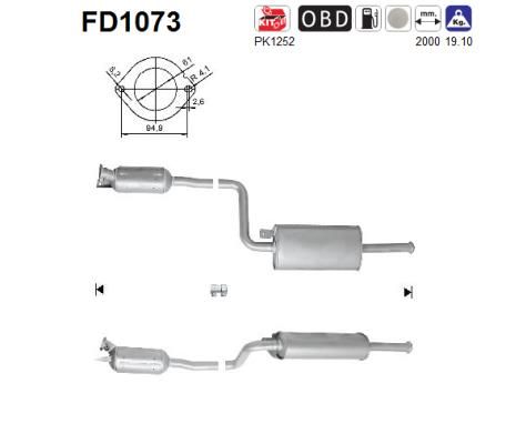 Filtr sadzy / filtr cząstek stałych, układ wydechowy AS FD1073