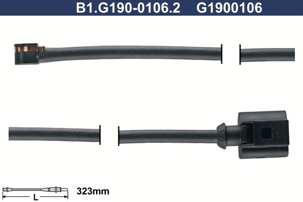 Styk ostrzegawczy, zużycie okładzin hamulcowych GALFER B1.G190-0106.2