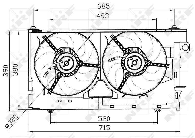 Ventilátor chladenia motora NRF 47030