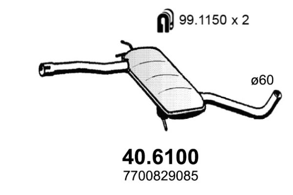 Tłumik środkowy ASSO 40.6100