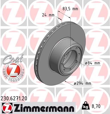 Brzdový kotouč ZIMMERMANN 230.6271.20