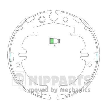 Zestaw szczęk hamulcowych, hamulec postojowy NIPPARTS N3502083