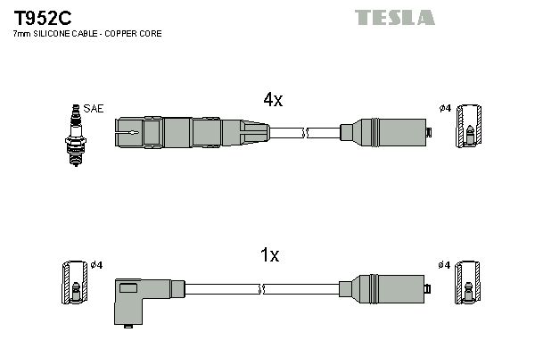 Sada kabelů pro zapalování TESLA T952C