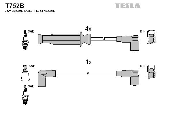 Zestaw przewodów zapłonowych TESLA T752B