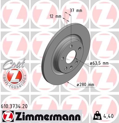 Brzdový kotouč ZIMMERMANN 610.3734.20