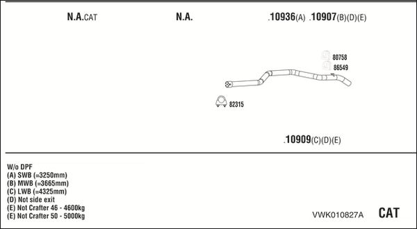 Układ wydechowy WALKER VWK010827A