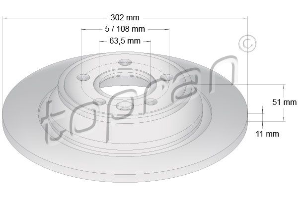 Tarcza hamulcowa TOPRAN 303 969