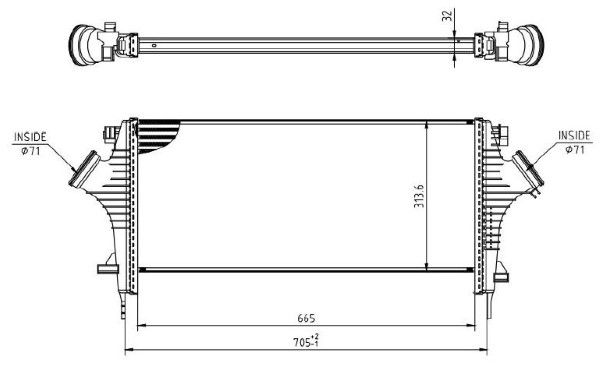 Intercooler, compresor MTR 13054806