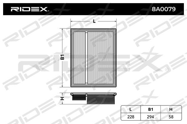Filtr powietrza RIDEX 8A0079
