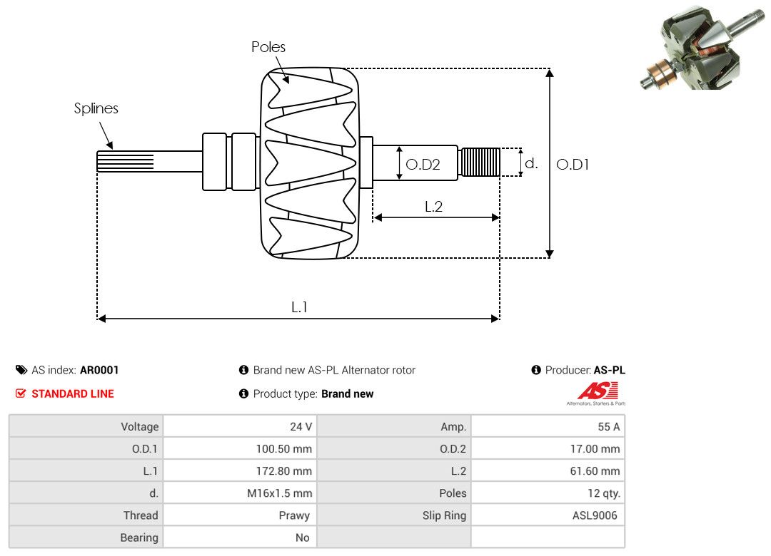 Levně Rotor, generátor AS-PL AR0001