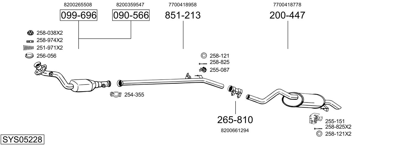 Układ wydechowy BOSAL SYS05228