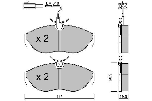 Zestaw klocków hamulcowych, hamulce tarczowe AISIN BPPE-1021