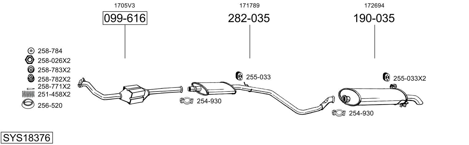 Układ wydechowy BOSAL SYS18376