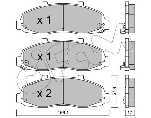 Zestaw klocków hamulcowych, hamulce tarczowe CIFAM 822-857-0