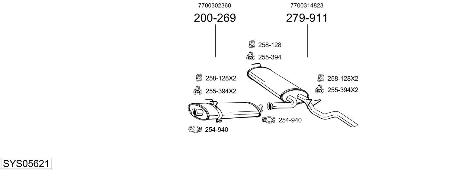 Układ wydechowy BOSAL SYS05621
