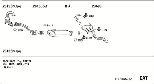 Układ wydechowy WALKER REH15603A