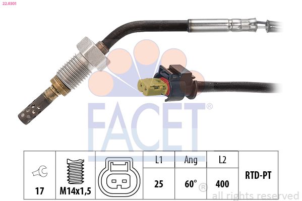 czujnik, temperatura spalin FACET 22.0301