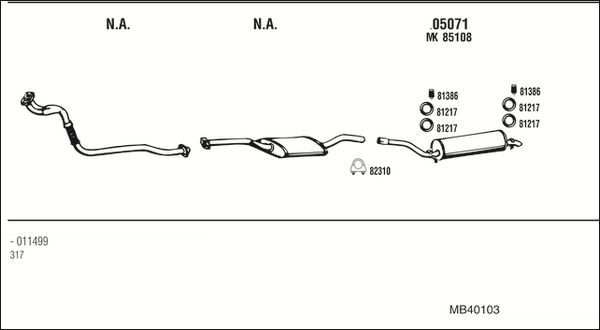Układ wydechowy WALKER MB40103