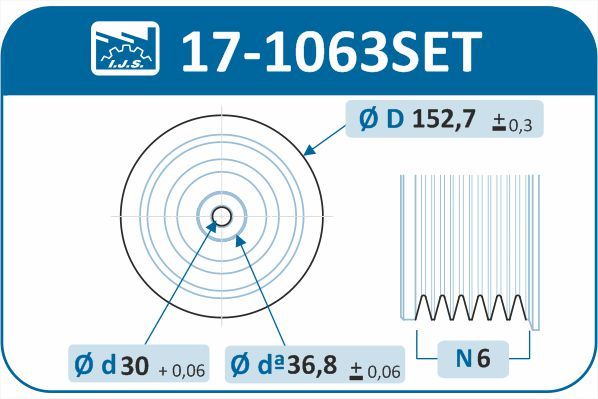 Levně Sada řemenice, kliková hřídel IJS GROUP 17-1063SET