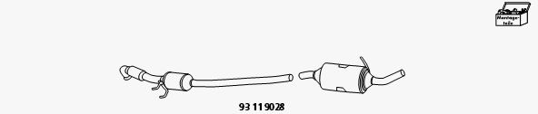 Set adaptare, catalizator/Filtru particule (Sistem combinat) HJS Original DPF® City Filter® COMBI Package 93 11 9028