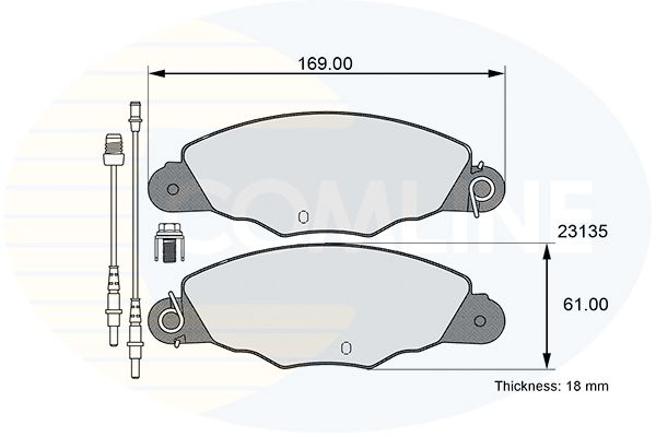 Zestaw klocków hamulcowych, hamulce tarczowe COMLINE CBP01526